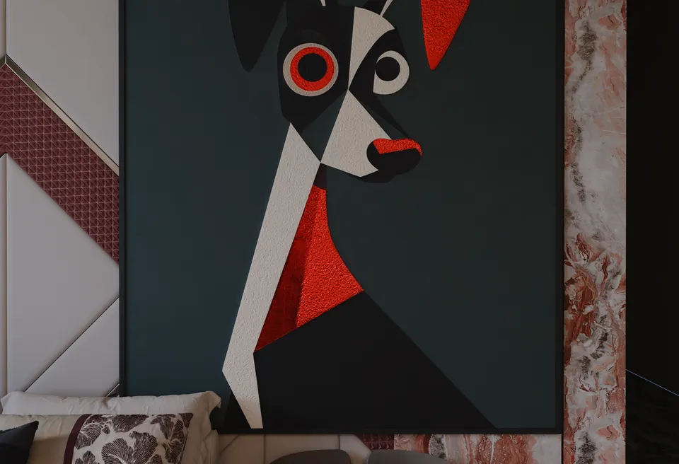 Wall art made in Matelume, rendered in Blender Cycles